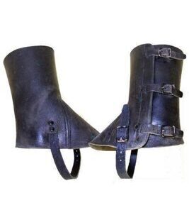 1 paire de guêtres en cuir CH armée guêtres en cuir noir